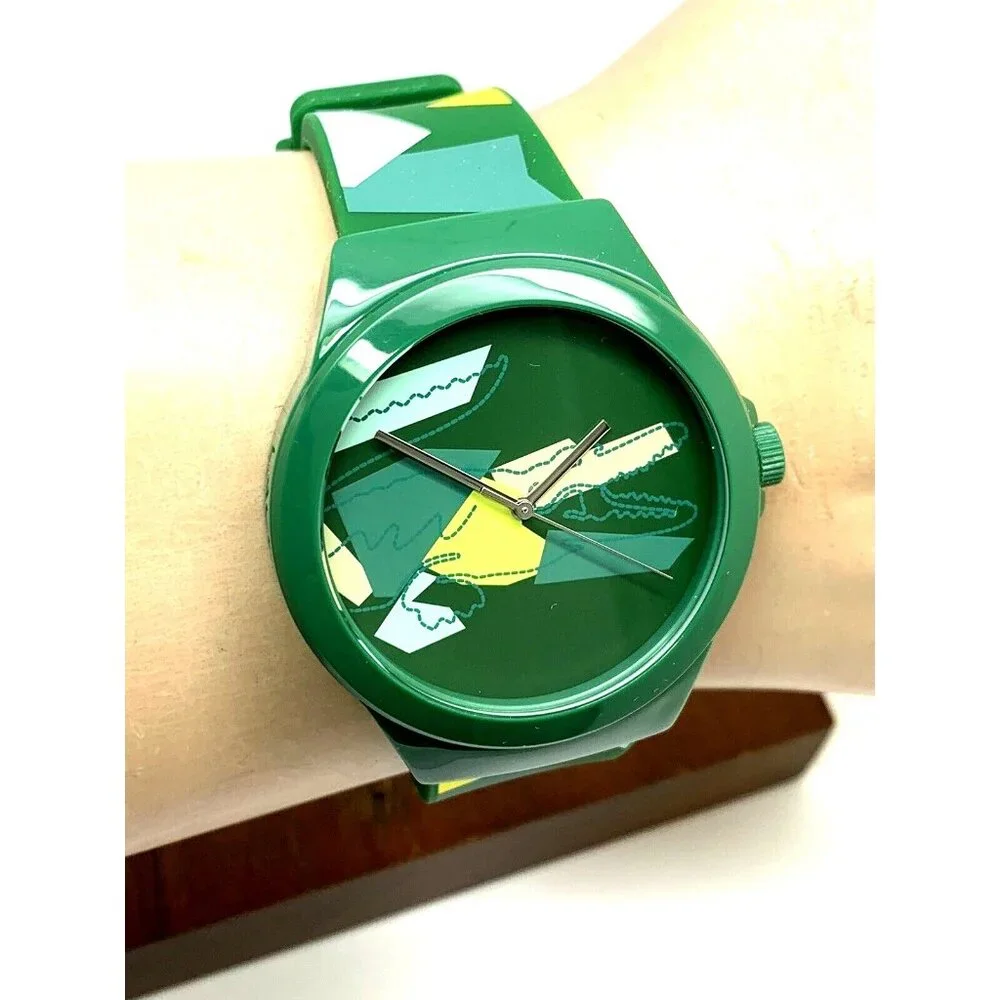 Lacoste Men's Watch 2011186 Quartz Neocroc Green Dial Rubber Band 42mm